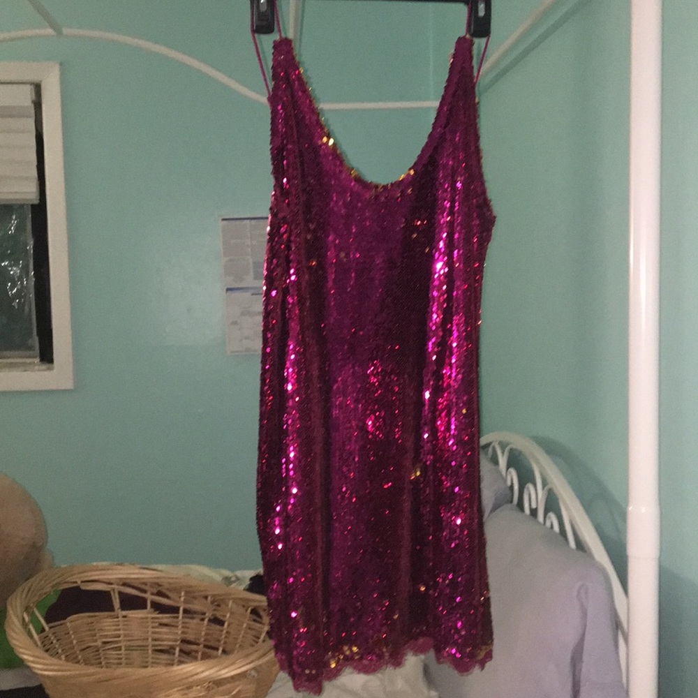 Pink sequin dress